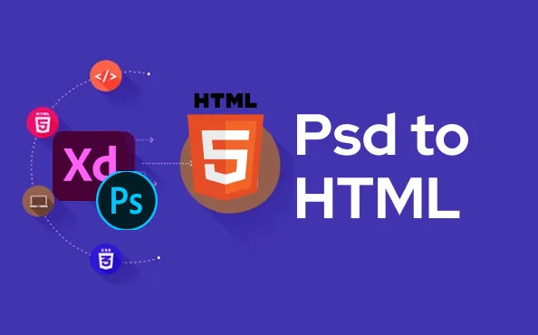 Web developer converting PSD design into responsive HTML website